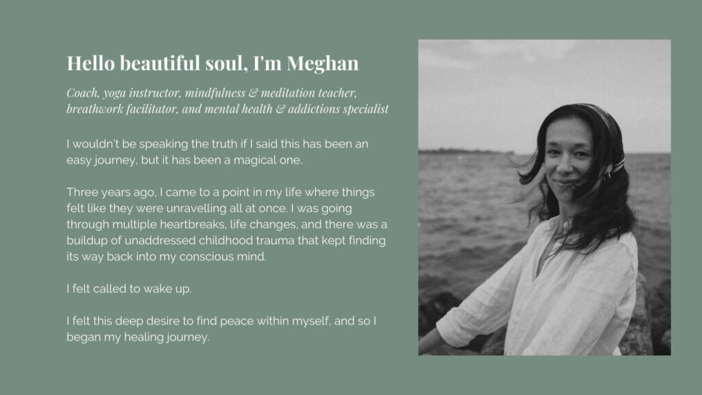 Screenshots from Meghan's website