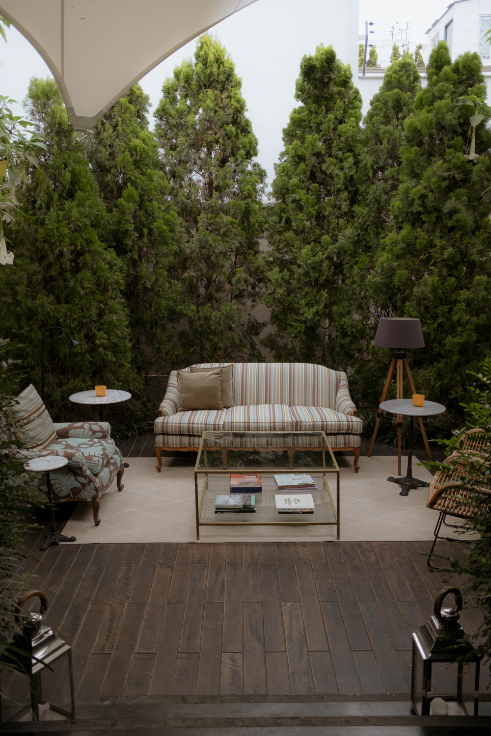 Outdoor living room with couch